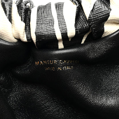 Mansur Gavriel Zebra Print Mini Cloud Clutch Black White 6 of 11