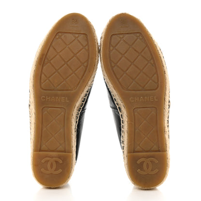 Chanel Lambskin CC Espadrilles 35 Black 5 of 9
