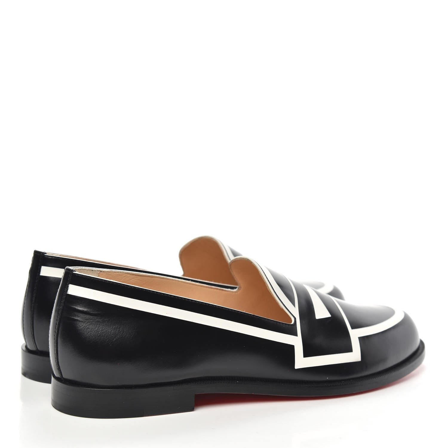Christian Louboutin Calfskin Womens Tromoca Contrast Flat Loafers 36.5 Black White 4 of 9