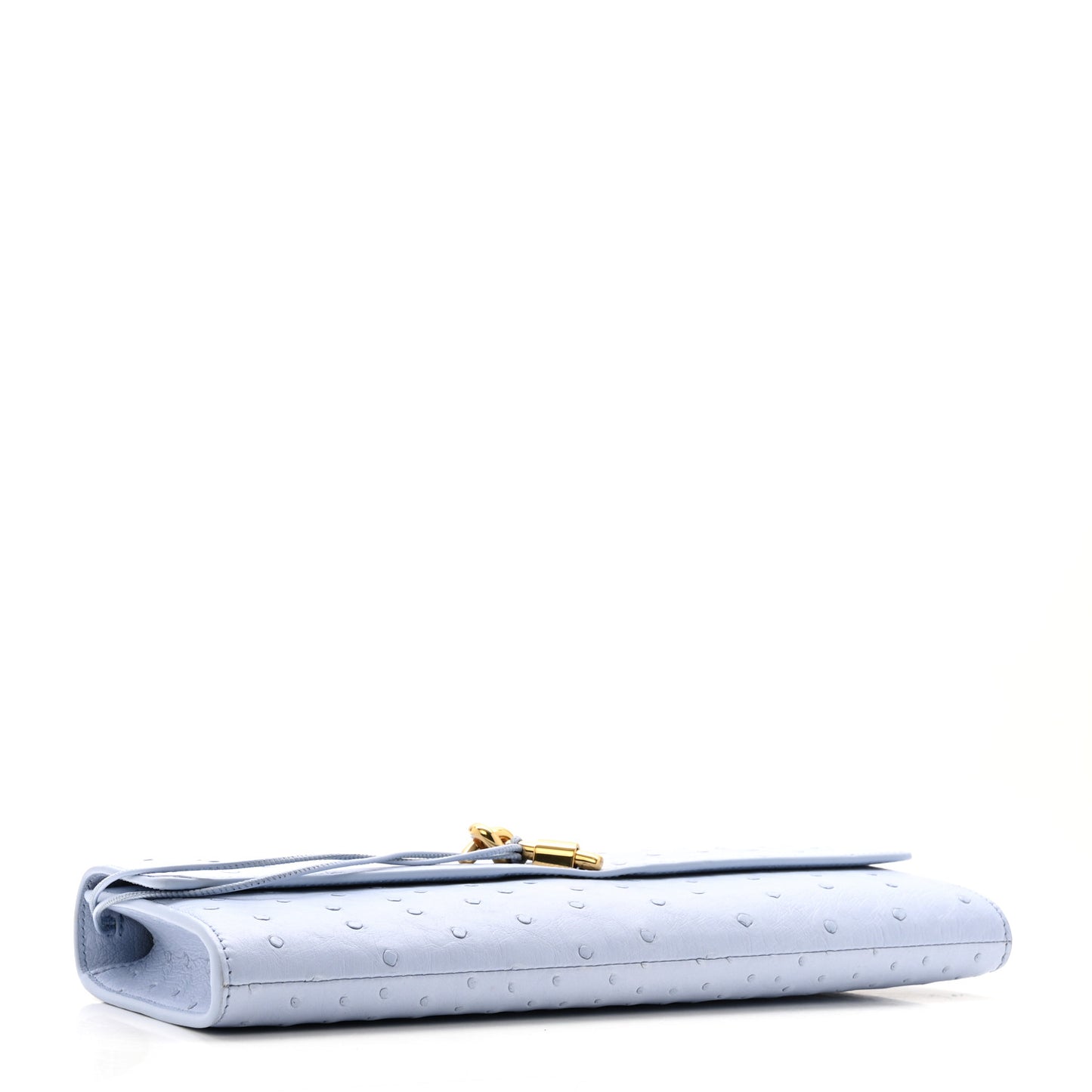 Ostrich Long Andiamo Top Handle Clutch Ice