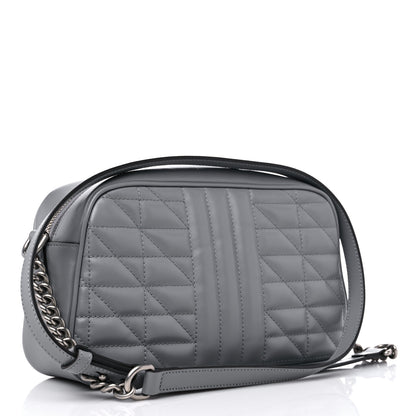 Gucci Calfskin Matelasse Aria Small GG Marmont Chain Shoulder Bag Deep Grey 3 of 10