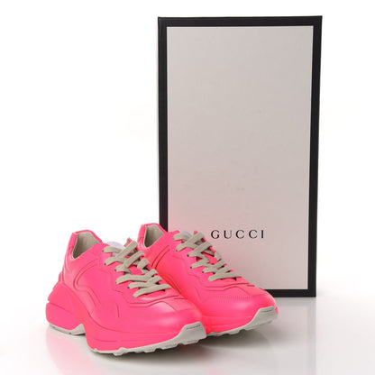 Gucci Calfskin Womens Rhyton Sneakers 36.5 Fluo Fuxia 10 of 10