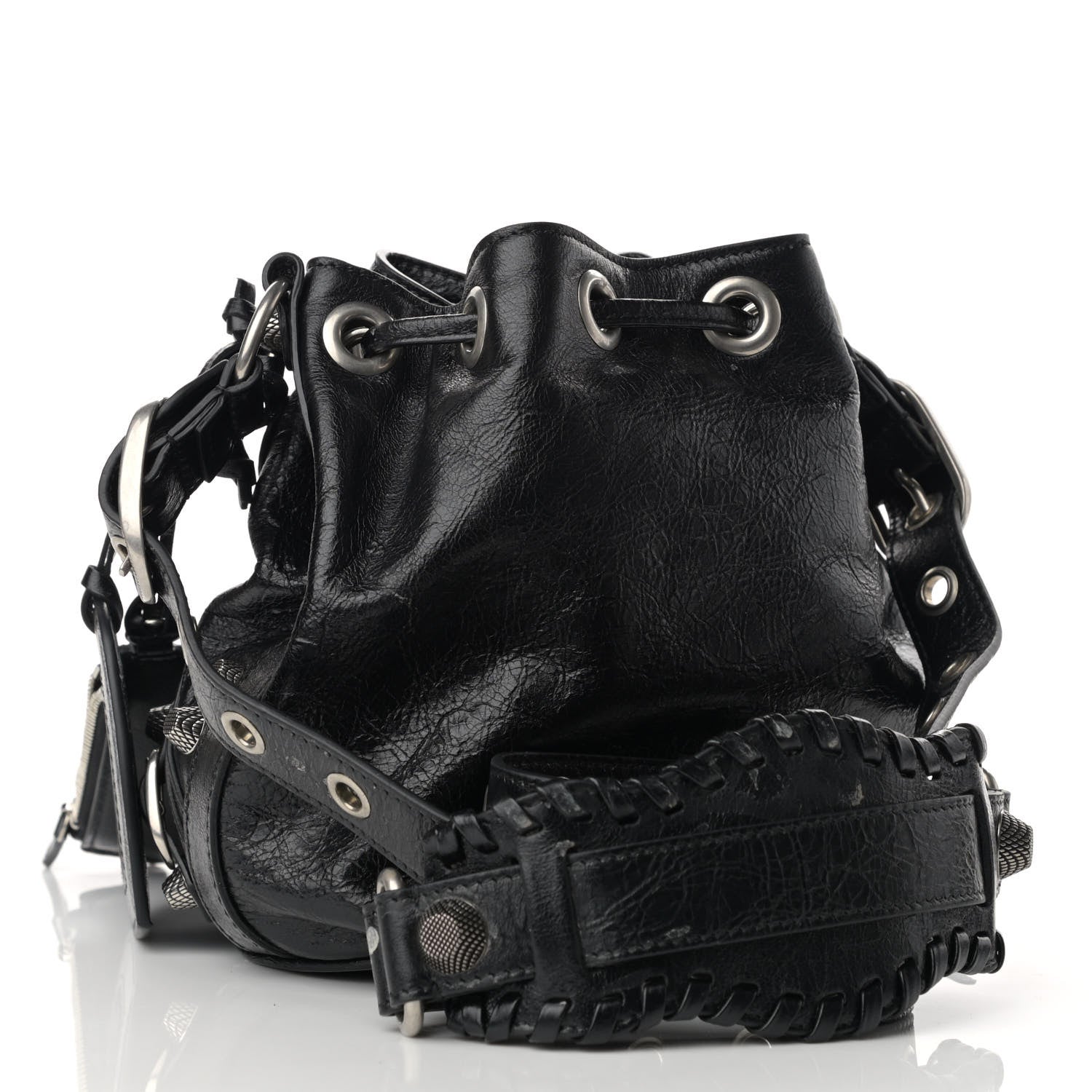 Balenciaga Agneau Arena Le Cagole Bucket Bag XS Black 3 of 10