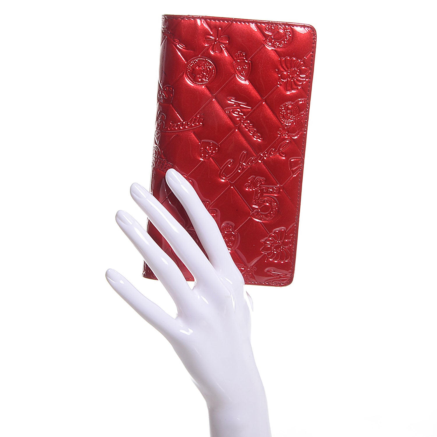 Chanel Patent Lucky Symbols Yen Wallet Red 2 of 9