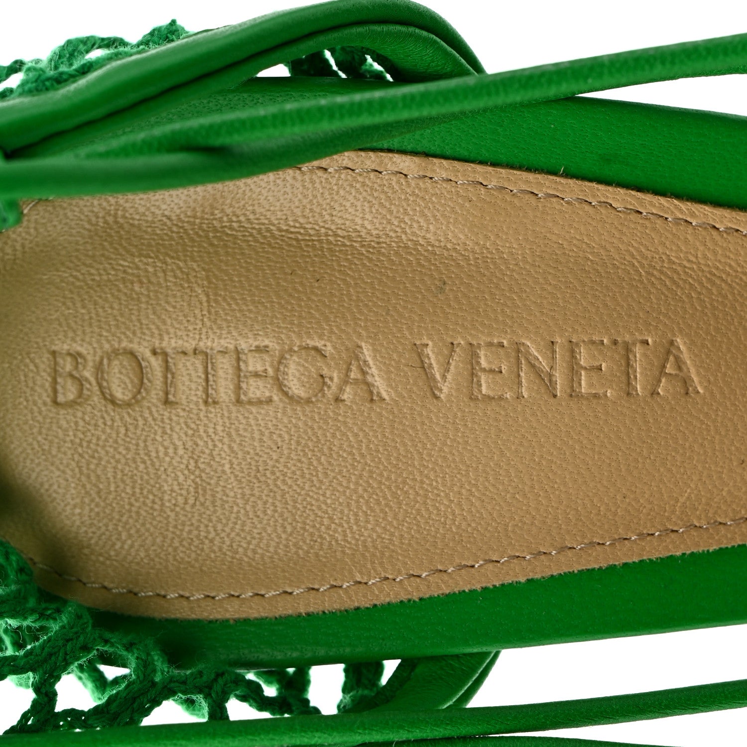 Bottega Veneta Mesh Nappa Stretch Ankle Tie 90mm Sandals 37 Grass 7 of 7