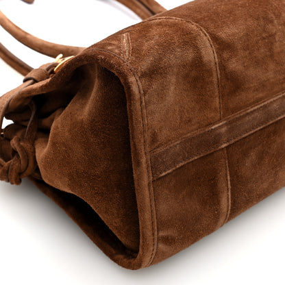 Prada Suede Triangle Medium Bonnie Shoulder Bag Cacao 8 of 9