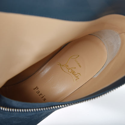 Christian Louboutin Veau Velours Birgitta 100 Zip Around Ankle Bootie 35.5 Tempete 7 of 8