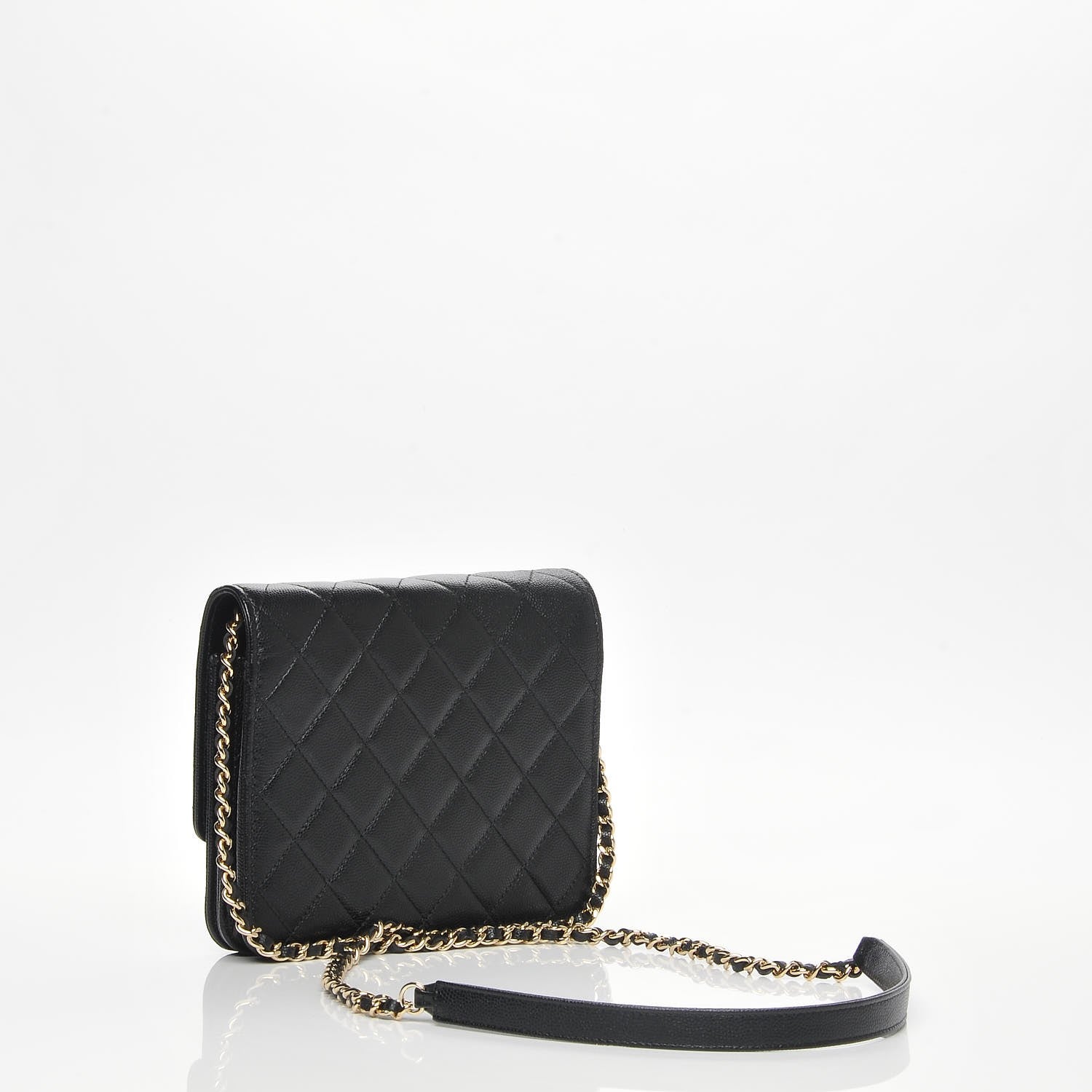 Chanel Caviar Quilted Square Wallet On Chain WOC Black 3 of 8