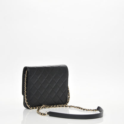 Chanel Caviar Quilted Square Wallet On Chain WOC Black 3 of 8