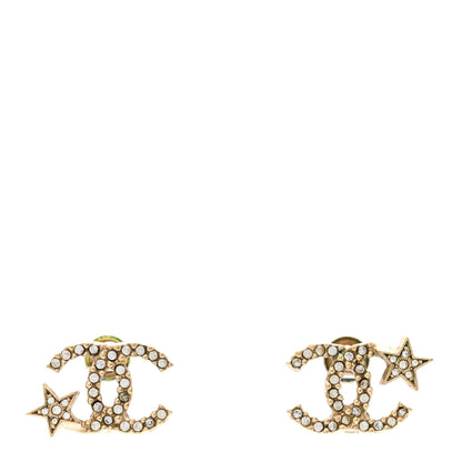 Chanel Crystal CC Starfall Earrings Gold 1 of 4
