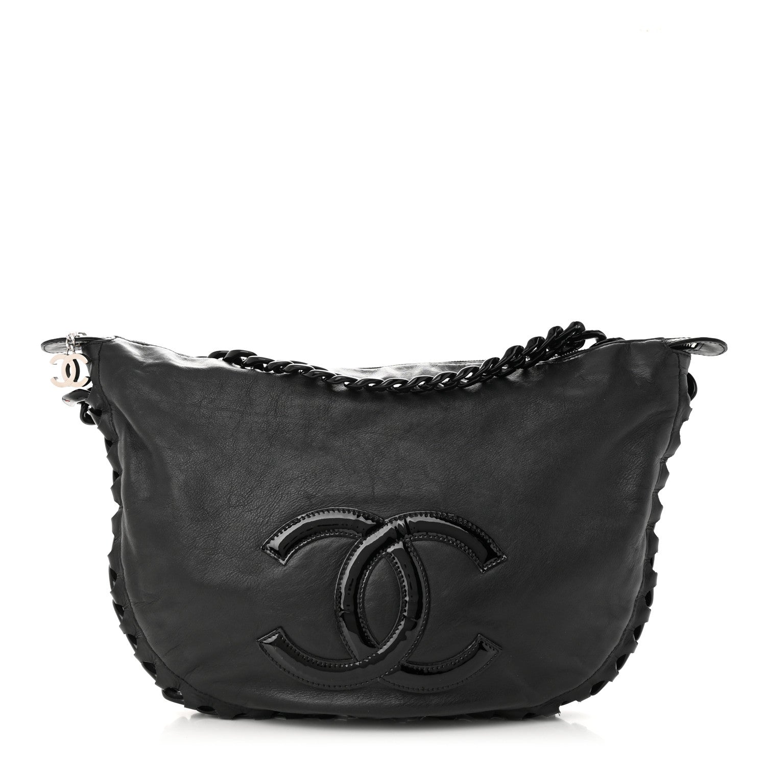 Chanel Calfskin Modern Chain Rhodoid Hobo Black 1 of 10