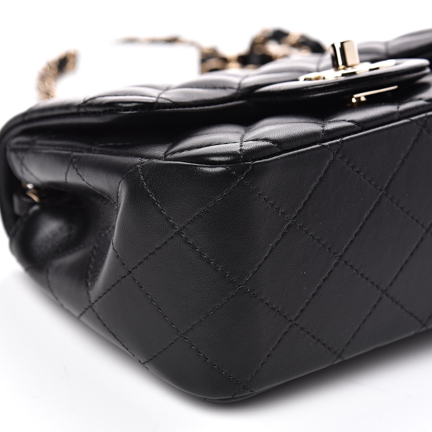 Chanel Lambskin Quilted Mini Square Flap Black 8 of 9