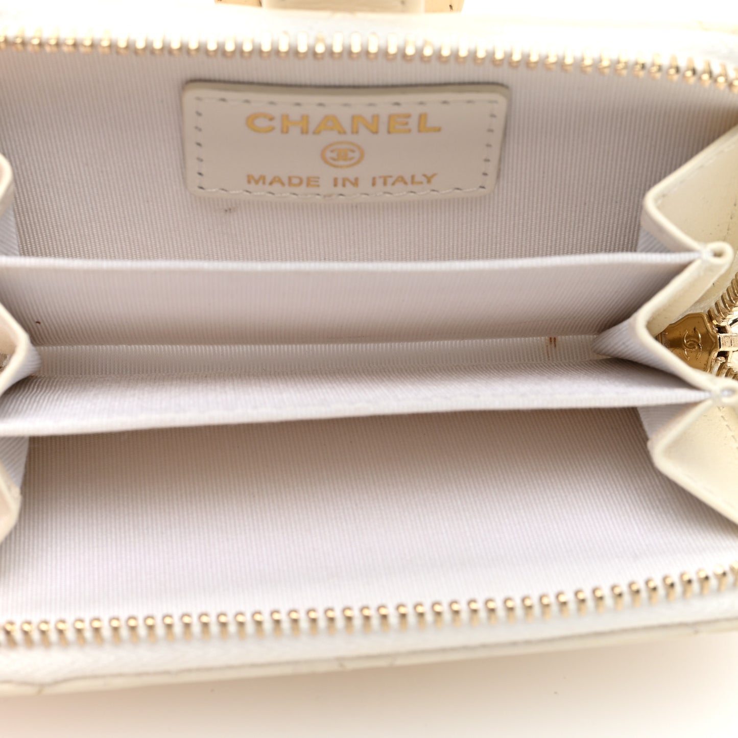 Shiny Lambskin Coin Purse Bracelet White