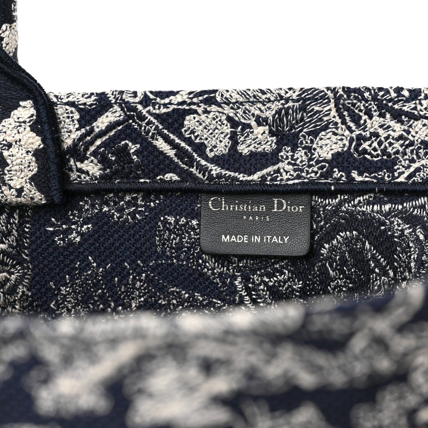 Canvas Embroidered Large Dioriviera Toile De Jouy Reverse Book Tote Blue