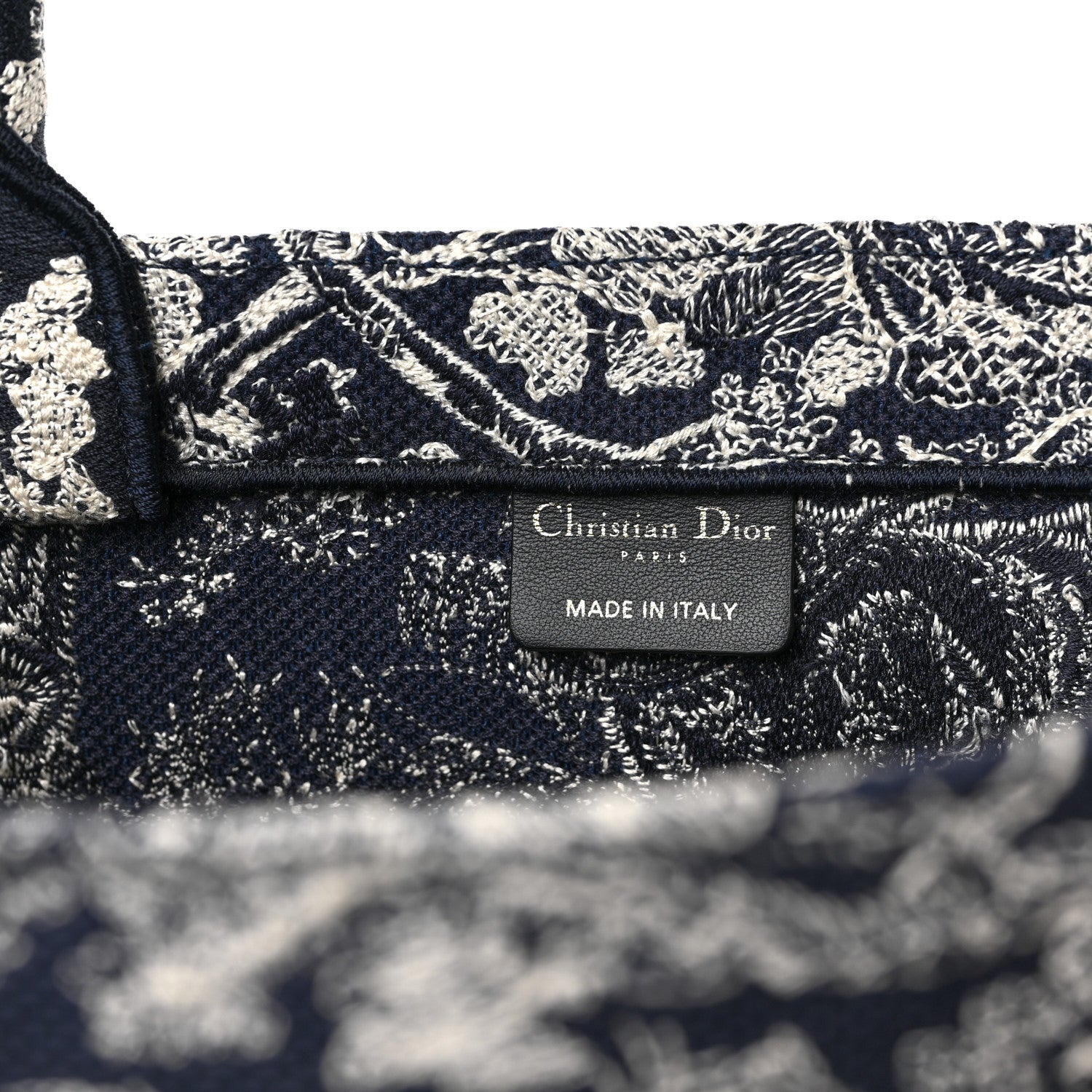Christian Dior Canvas Embroidered Large Dioriviera Toile De Jouy Reverse Book Tote Blue 6 of 9