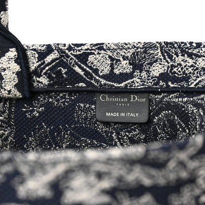 Christian Dior Canvas Embroidered Large Dioriviera Toile De Jouy Reverse Book Tote Blue 6 of 9