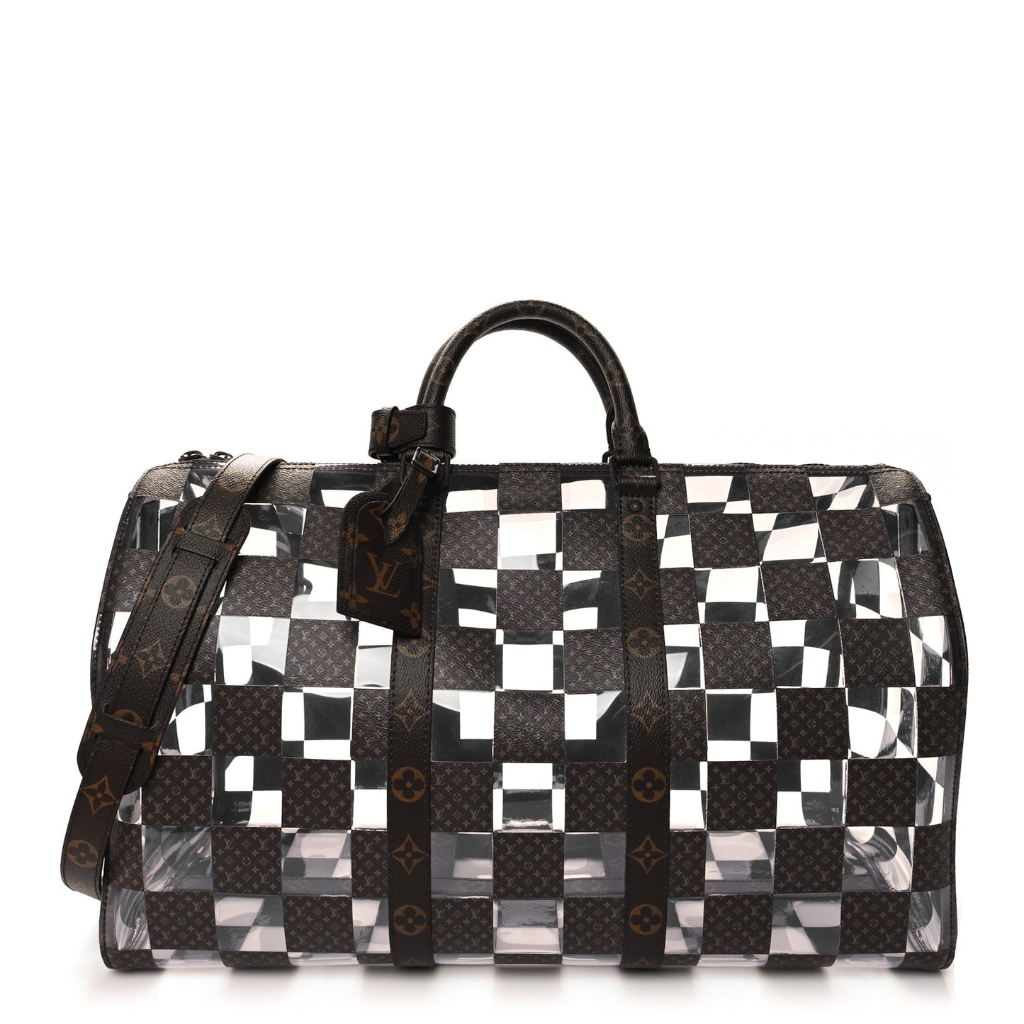 PVC Monogram Chess Keepall Bandouliere 50