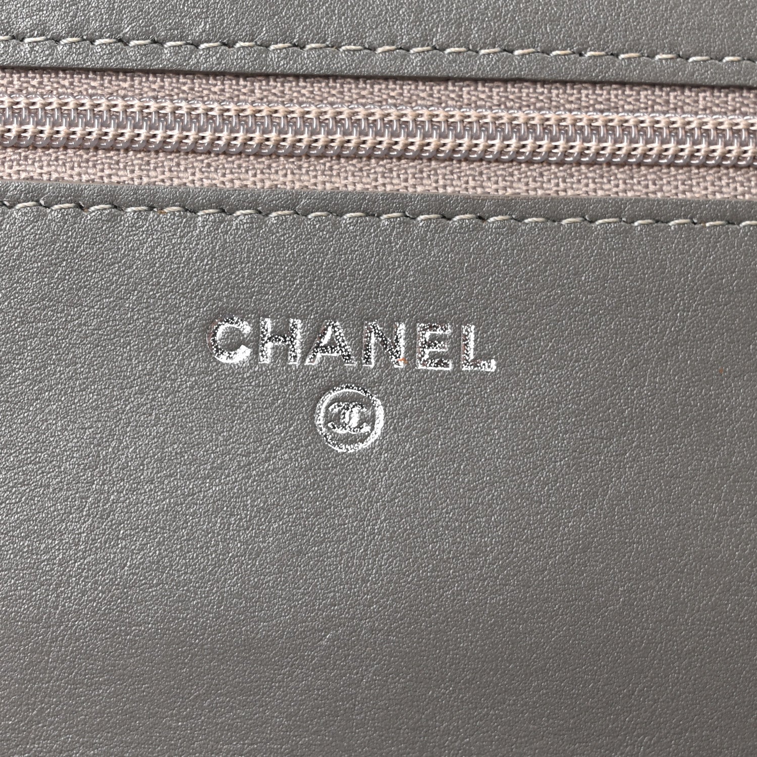 Chanel Caviar Sevruga Wallet On Chain WOC Grey 6 of 12
