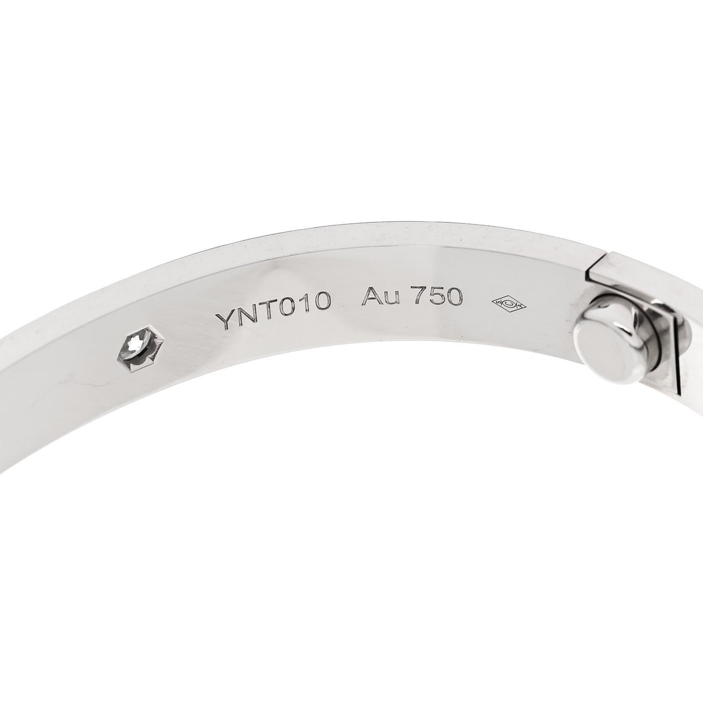 18K White Gold 4 Diamond LOVE Bracelet 16