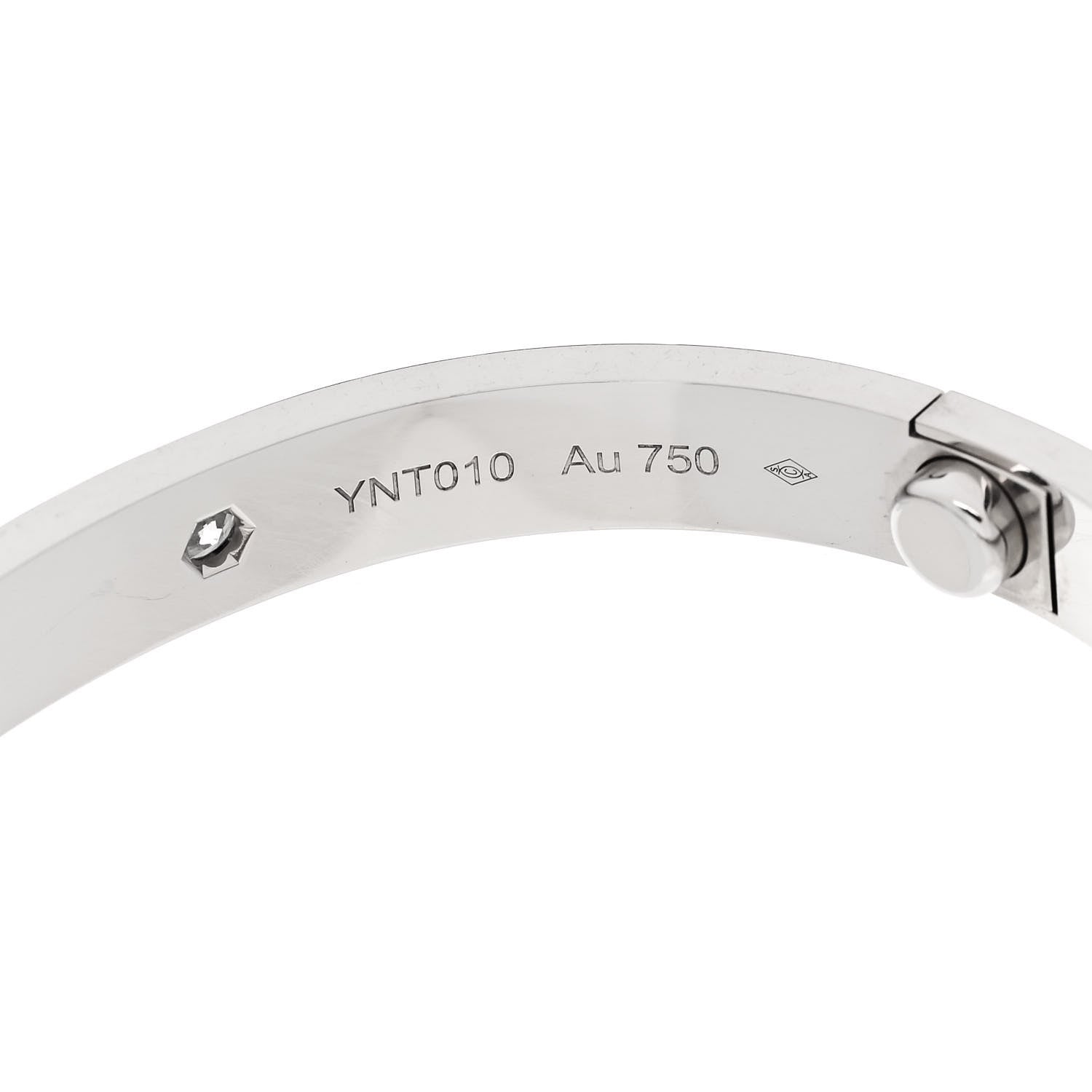 Cartier 18K White Gold 4 Diamond LOVE Bracelet 16 7 of 9