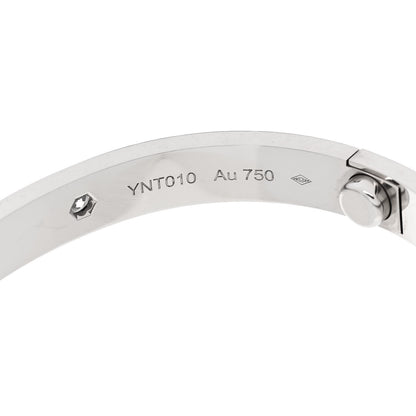 Cartier 18K White Gold 4 Diamond LOVE Bracelet 16 7 of 9