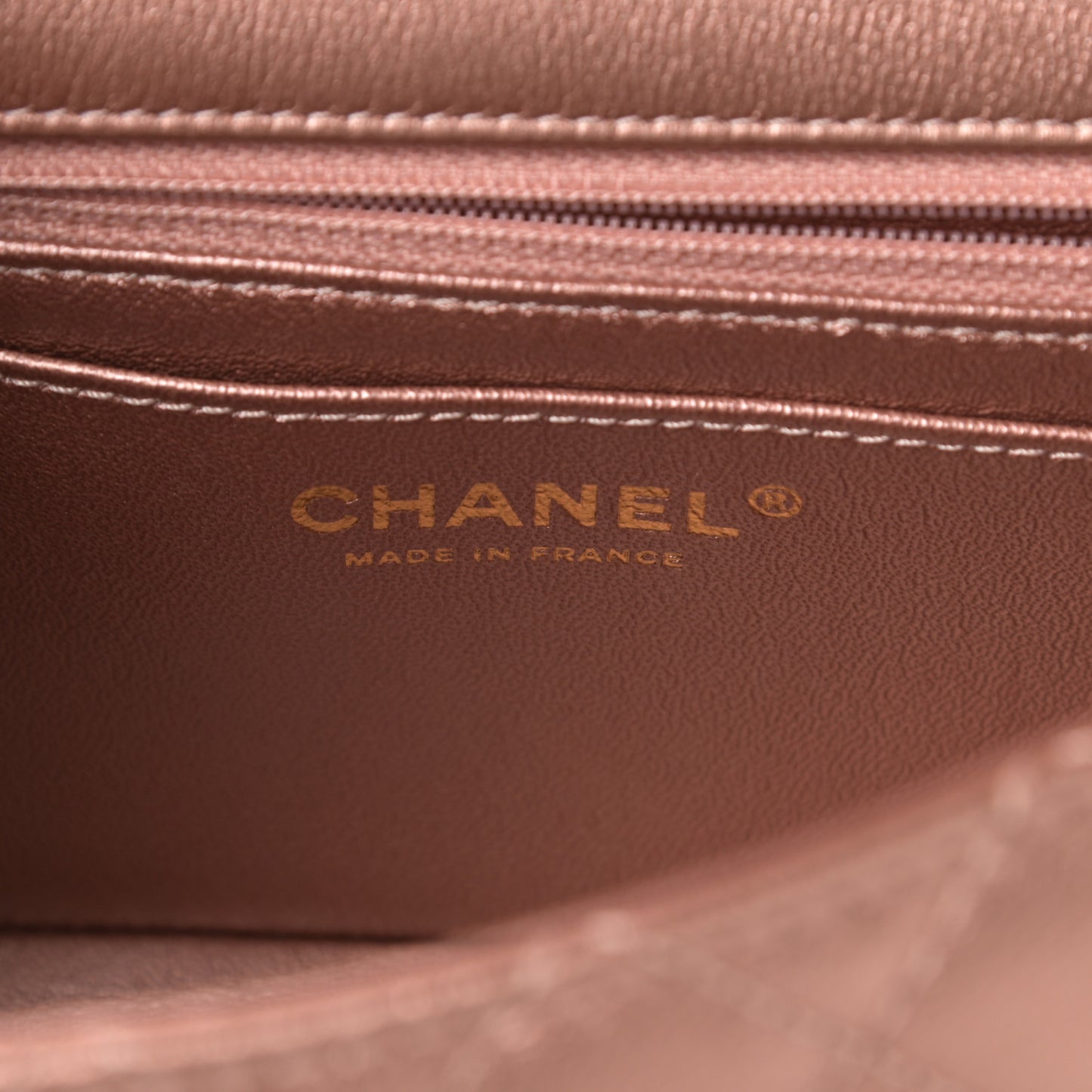 Metallic Grained Calfskin Quilted 2.55 Reissue Mini Flap Copper Pink