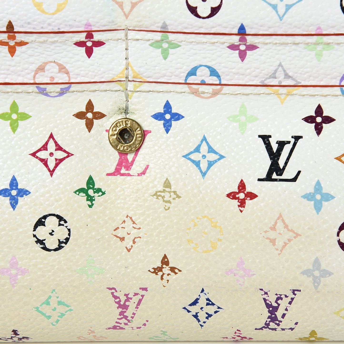Monogram Multicolor Sarah Wallet White Litchi