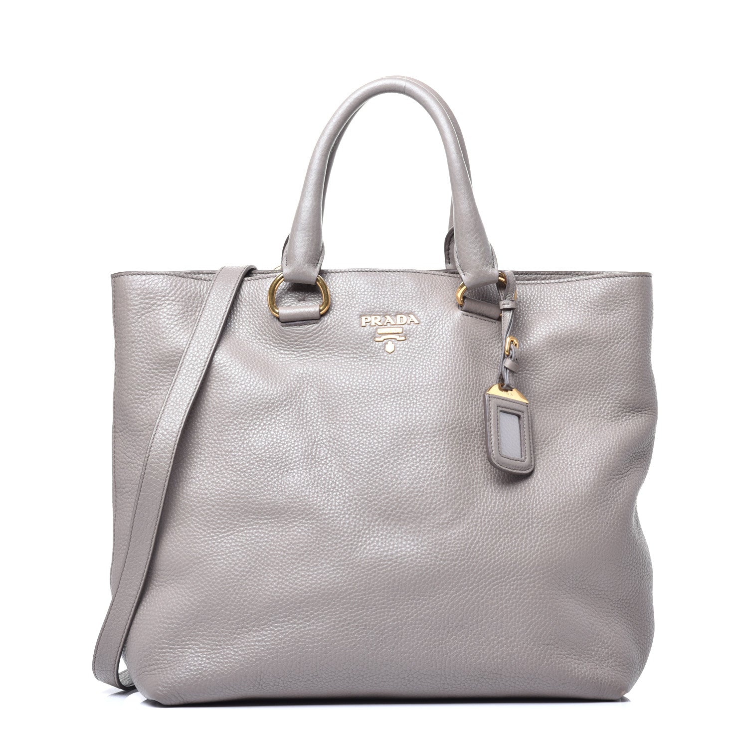 Prada Vitello Daino Large Double Zip Tote Argilla 1 of 8