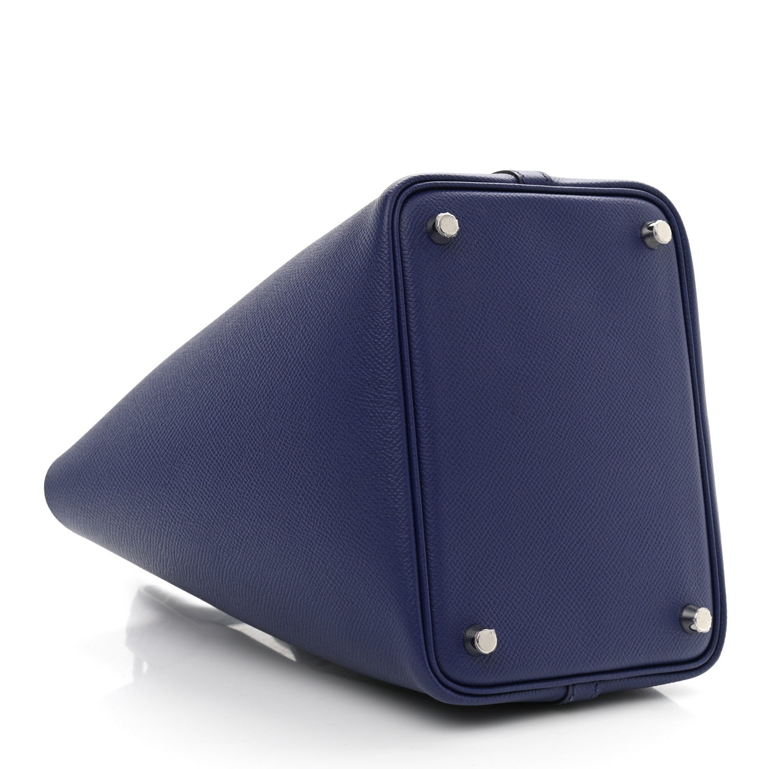 Hermes Epsom Tressage De Cuir Picotin Lock 18 PM Bleu Encre Brique Black 4 of 10