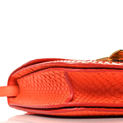 Celine Snakeskin Classic Box Flap Orange 8 of 10