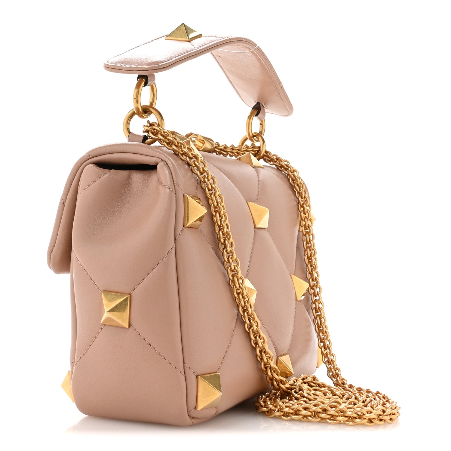 Valentino Garavani Nappa Medium Roman Stud Shoulder Bag Rose Cannelle 3 of 11