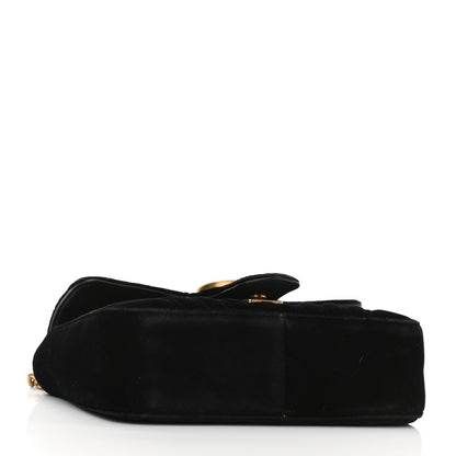 Gucci Velvet Matelasse Mini GG Marmont Shoulder Bag Black 4 of 9