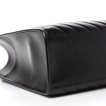 Gucci Azalea Calfskin Matelasse Diagonal GG Marmont Tote Bag Black 6 of 10