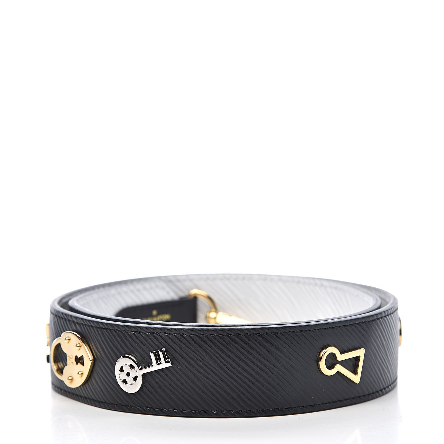 Louis Vuitton Epi Love Lock Shoulder Strap Black White 2 of 3