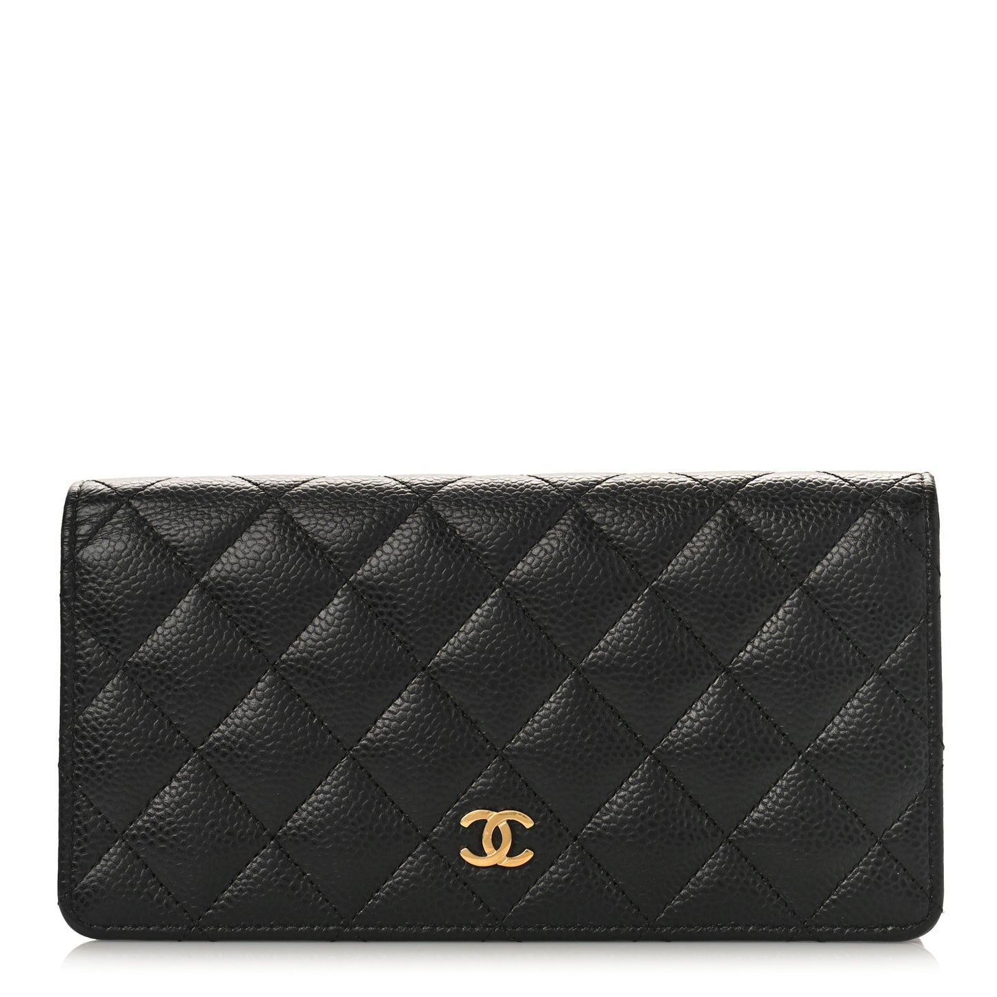 Caviar Quilted Yen Wallet Black
