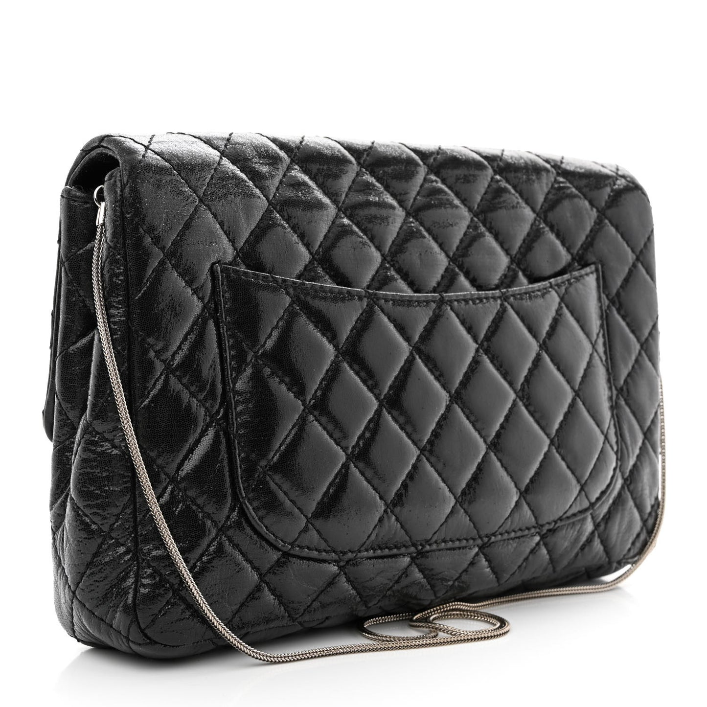 Iridescent Lambskin Quilted Snake Chain 2.55 Reissue Flap Black