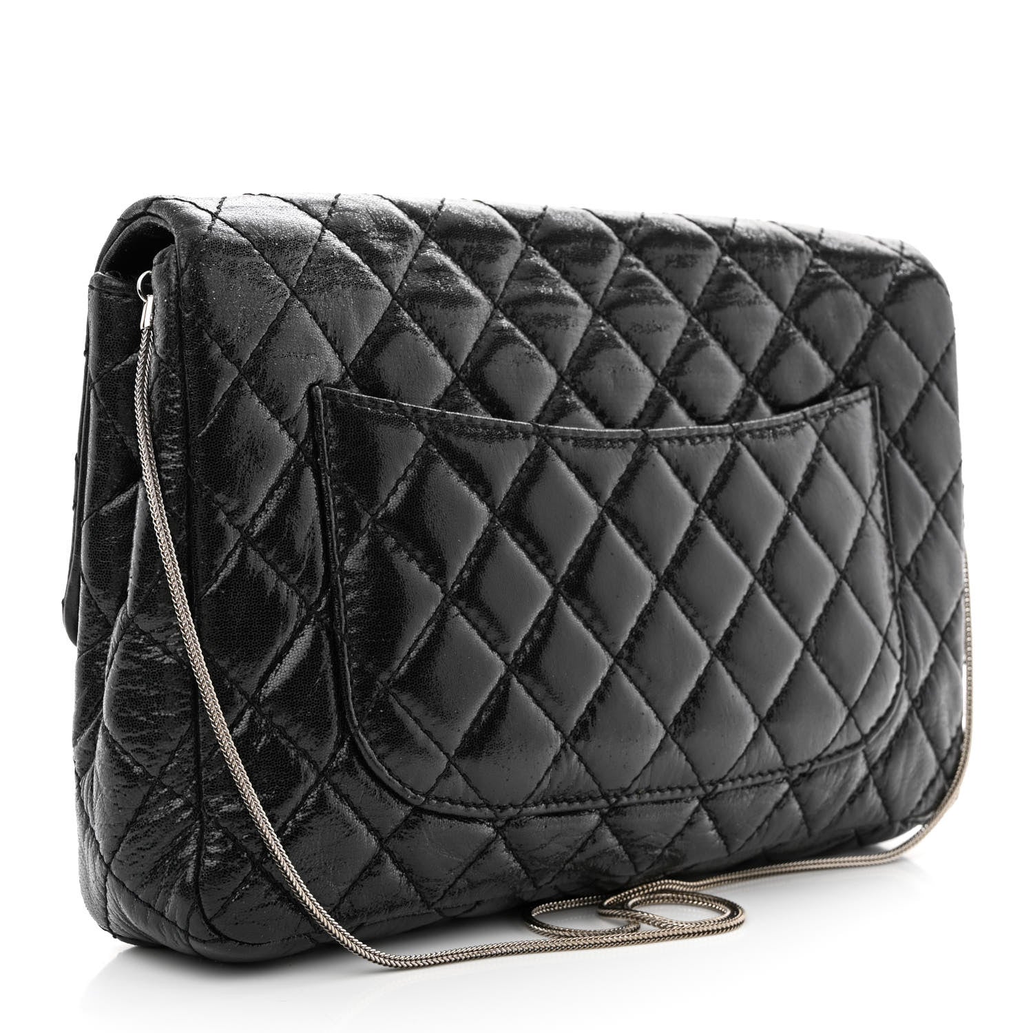 Chanel Iridescent Lambskin Quilted Snake Chain 2.55 Reissue Flap Black 3 of 11