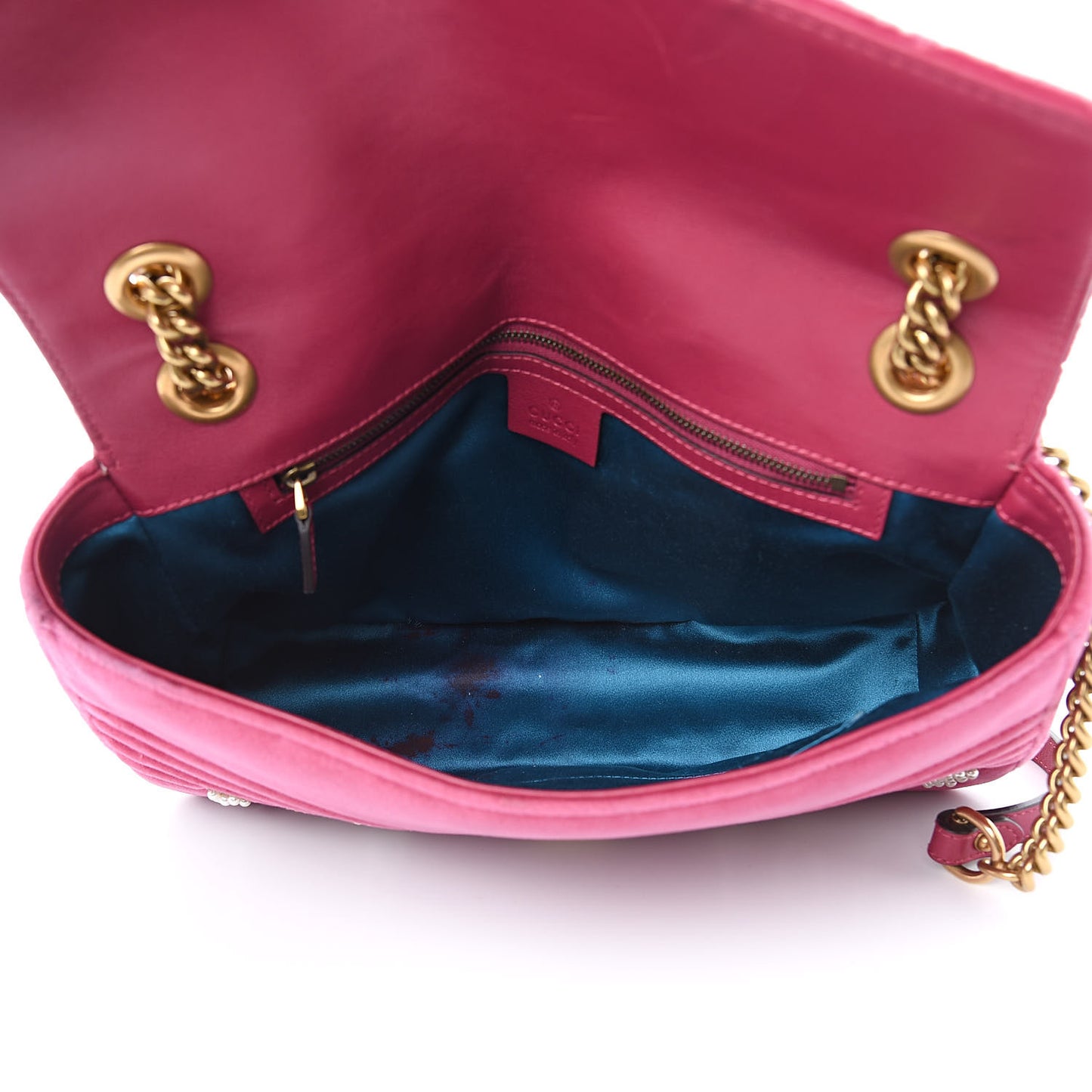 Velvet Matelasse Blind for Love Embroidered Medium GG Marmont Shoulder Bag Light Raspberry Rose Multicolor