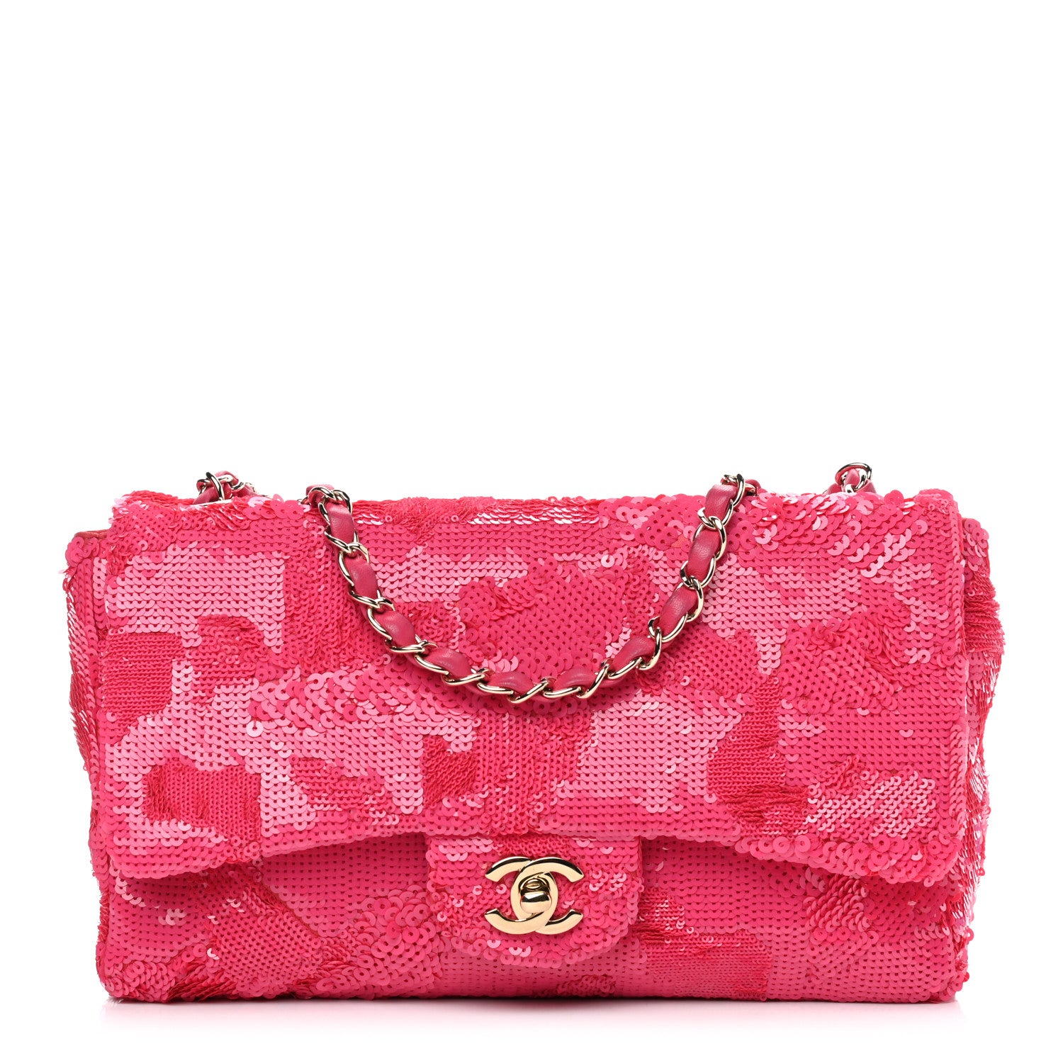 Chanel Sequin Medium Single Flap Pink 1 of 9