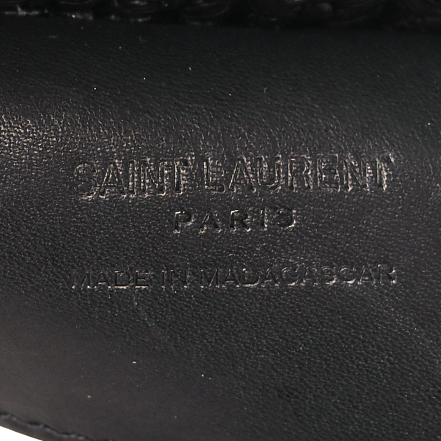 Saint Laurent Raffia Calfskin Oxalis Shoulder Bag Black 6 of 10