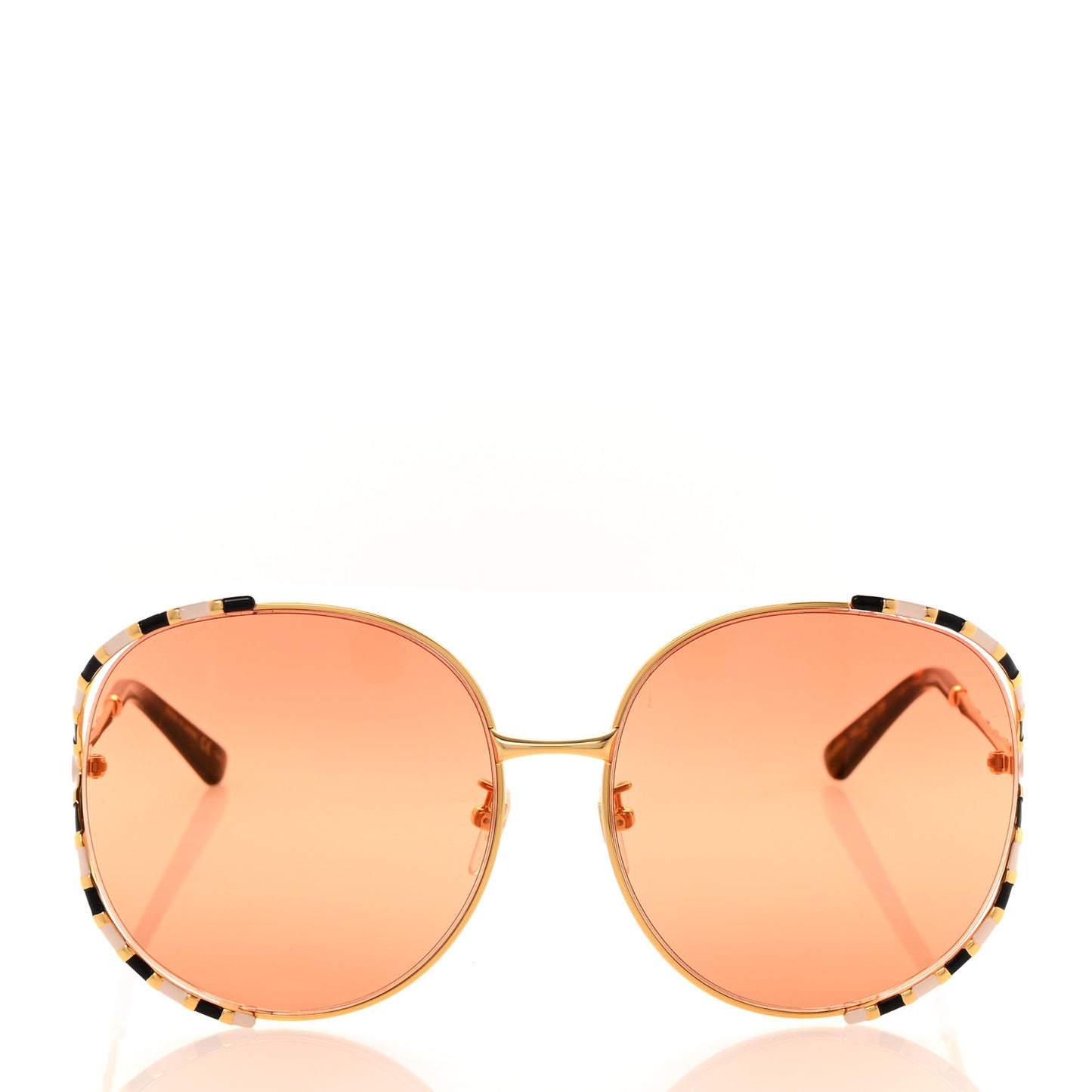 Metal Round Frame GG0595S Sunglasses Gold Black