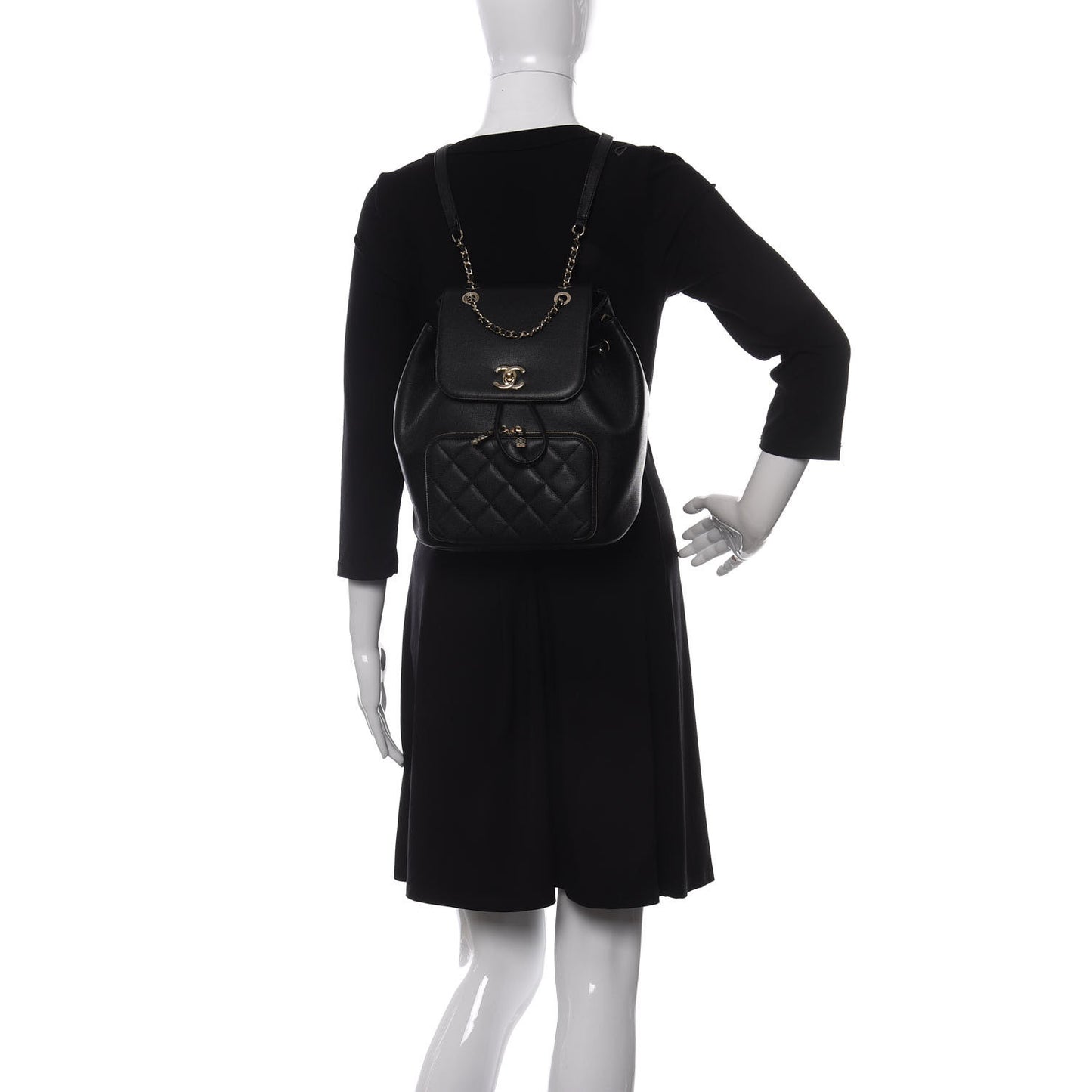 Caviar Quilted Business Affinity Backpack Black