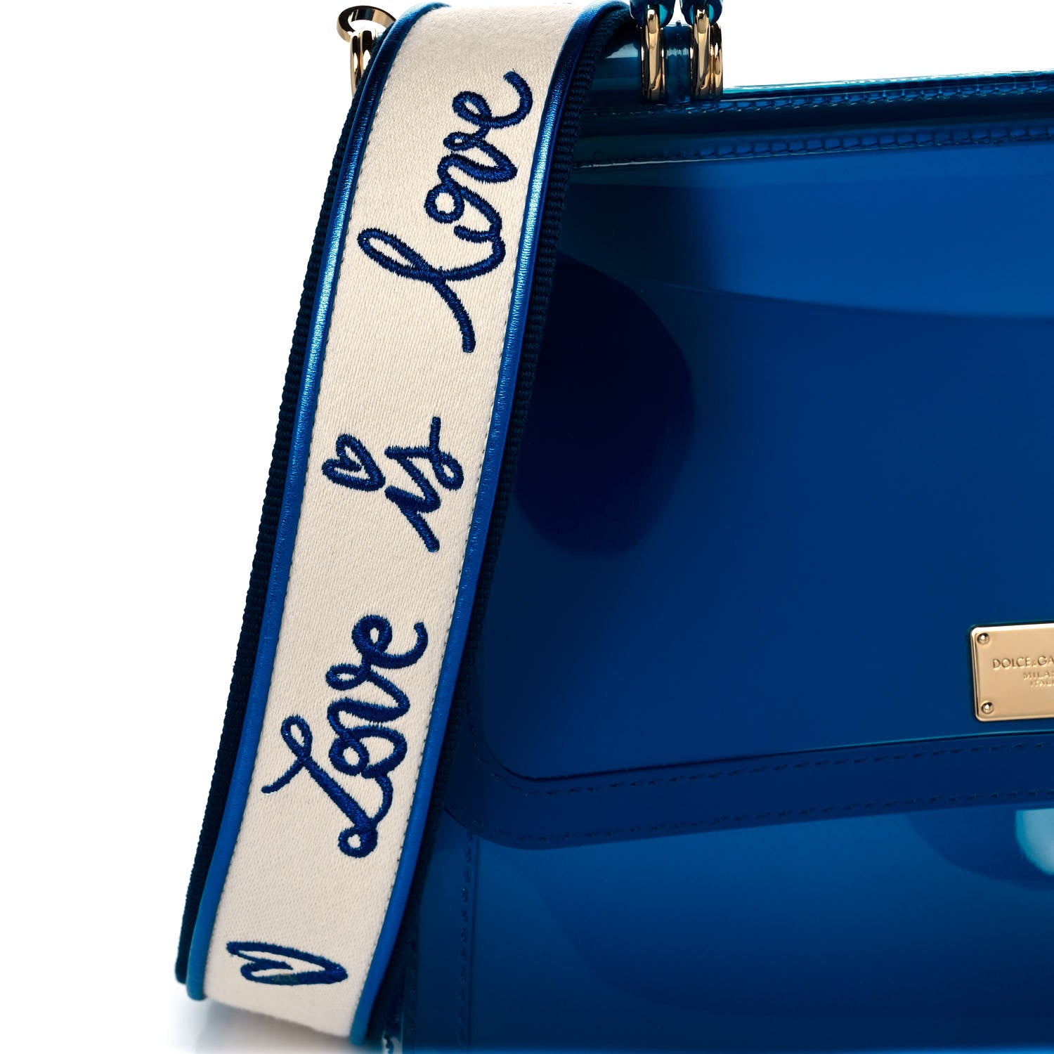 Dolce & Gabbana Rubber Semi Transparent Miss Sicily Satchel Blue 6 of 11