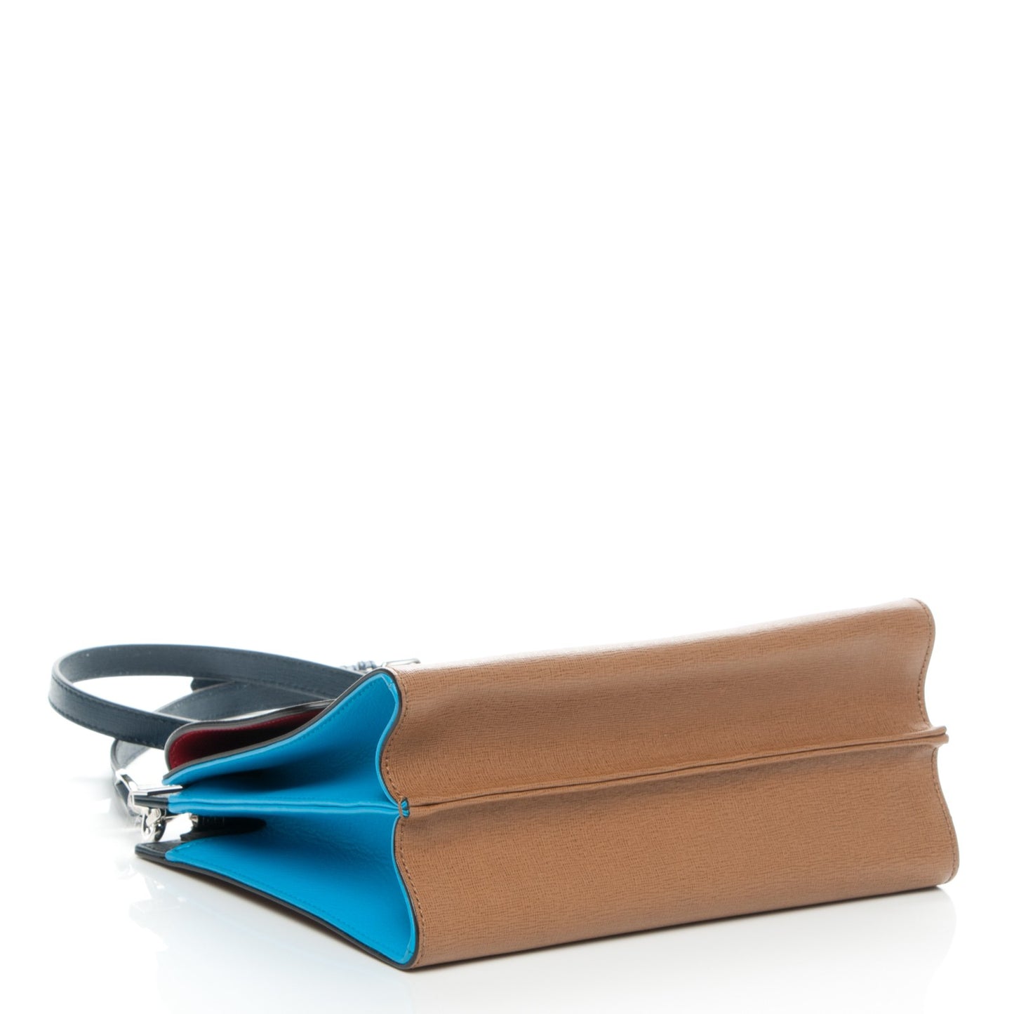 Vitello Elite Flamingo Colorblock Demi Jour Shoulder Bag Orzo Mattone Maldives