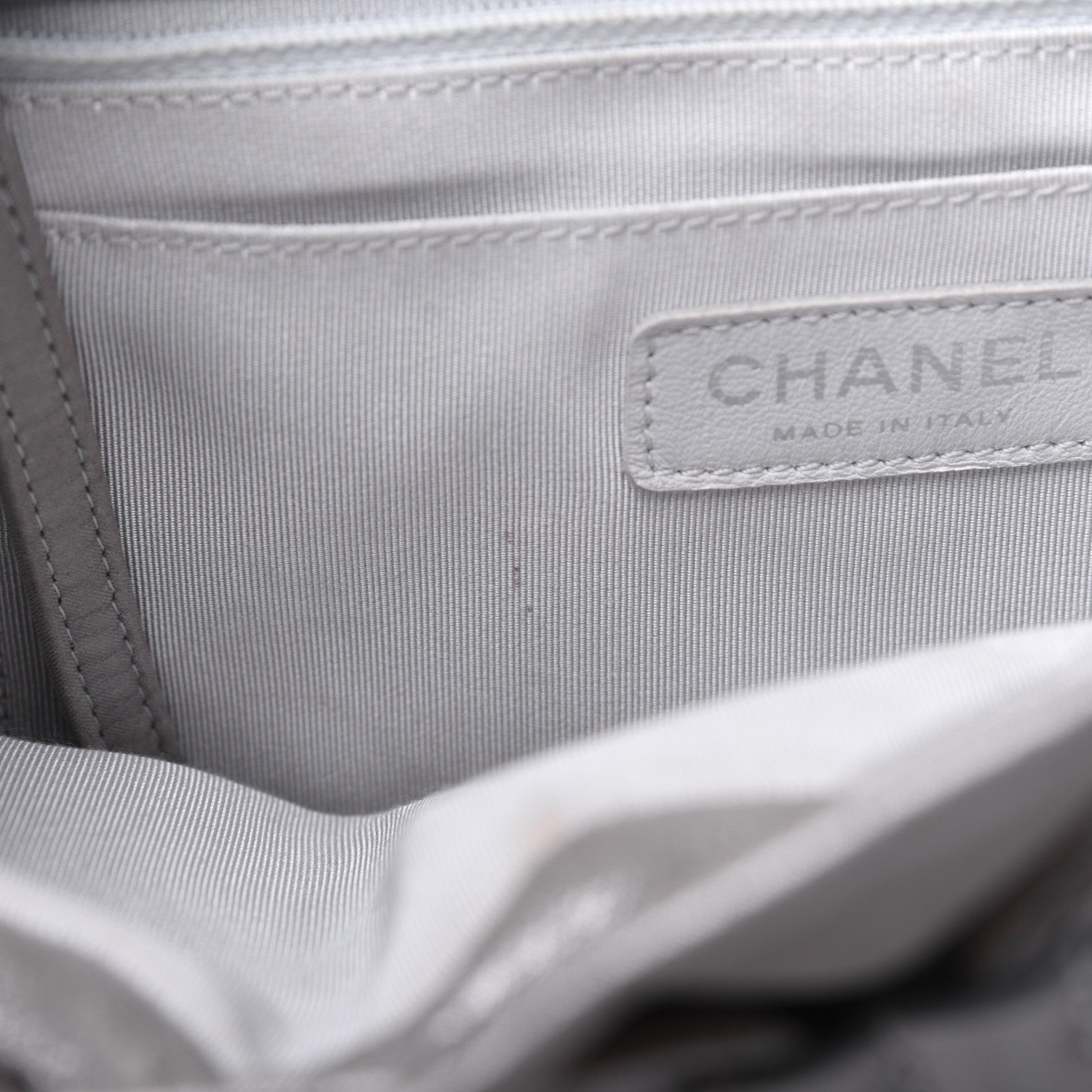Chanel Metallic Calfskin Chevron Quilted Small Urban Spirit Backpack Silver 9 of 31