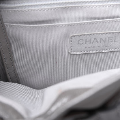 Chanel Metallic Calfskin Chevron Quilted Small Urban Spirit Backpack Silver 9 of 31