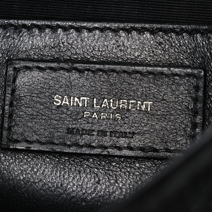Saint Laurent Crinkled Calfskin Matelasse Monogram Baby Niki Chain Satchel Black 6 of 12