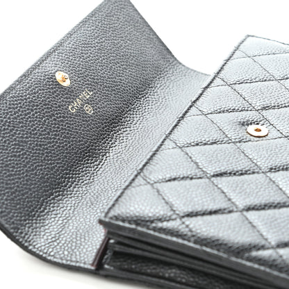 Chanel Caviar Quilted Large Gusset Flap Wallet Black 9 of 16