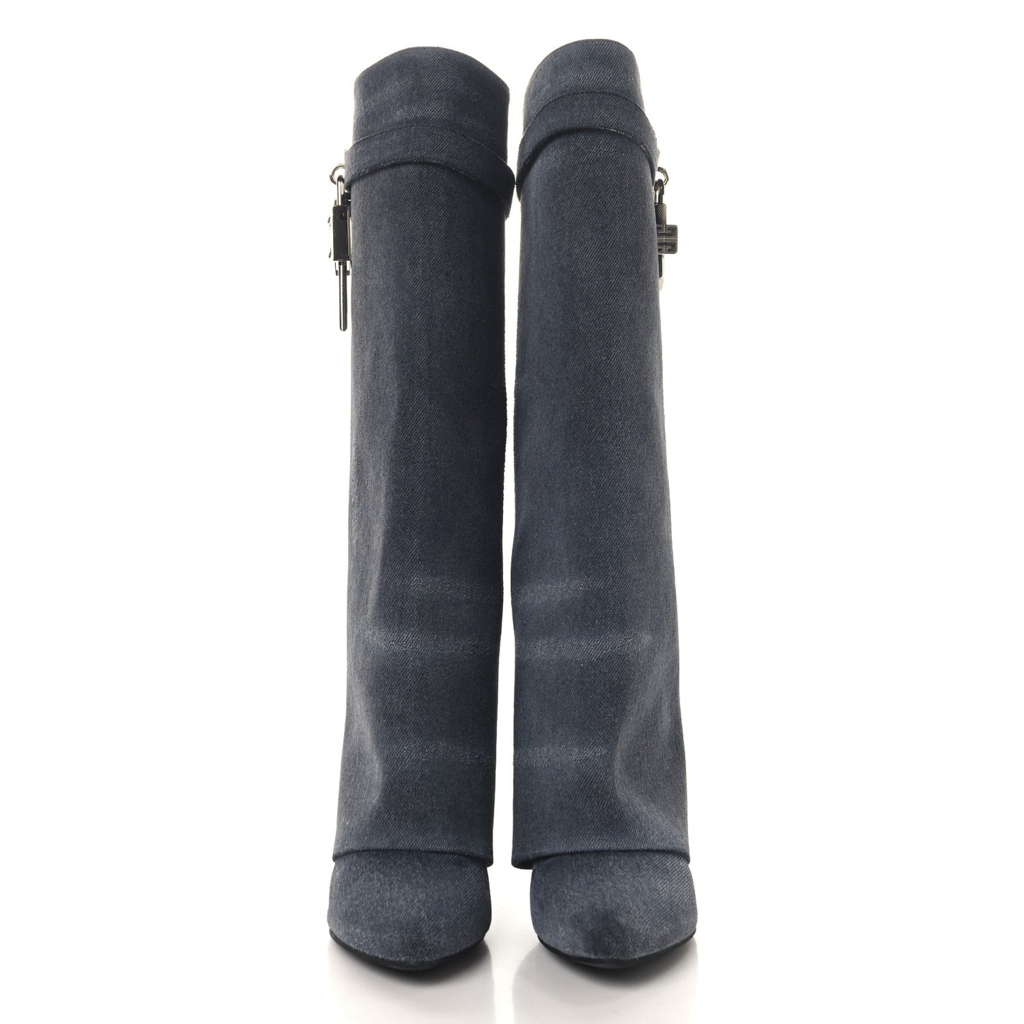 Washed Denim Shark Lock Pant Boots 38 Black