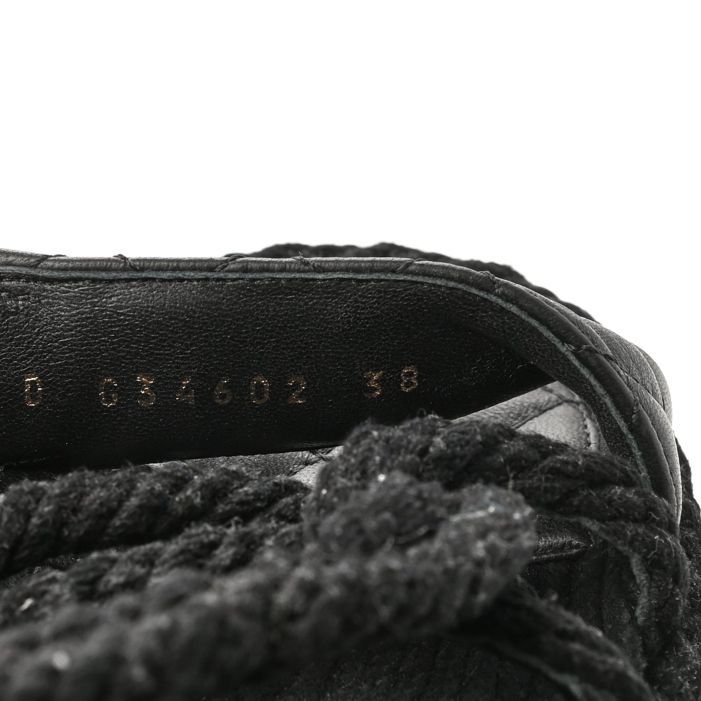 Cord Lambskin Quilted Logo Sandals 38 Black